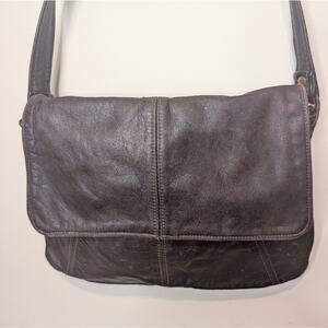Vintage Victoria Leather Co Brown Leather Crossbody Messenger Bag – Made in USA
